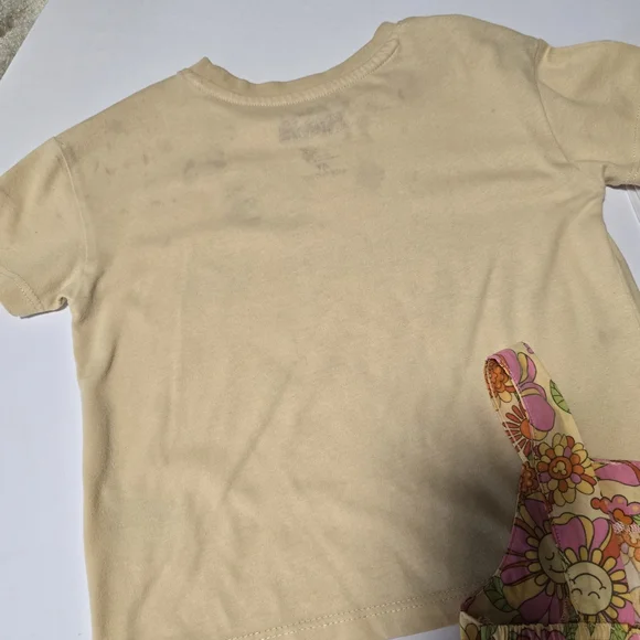 4T Girls' Floral Skirt With Matching Tops - Pink, White and Yellow - Picture 9 of 16